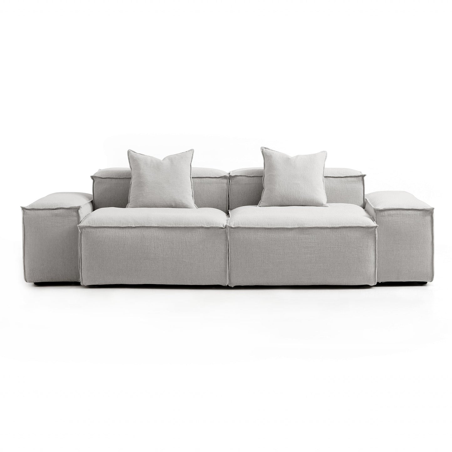 Freedom Modular White Sofa-Gray-106.3″-Low