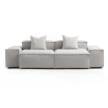 Freedom Modular White Sofa-Gray-106.3″-Low