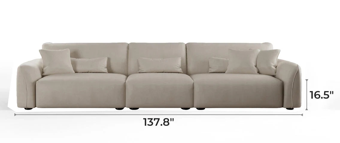 Milano Moda Minimalist Beige Sofa