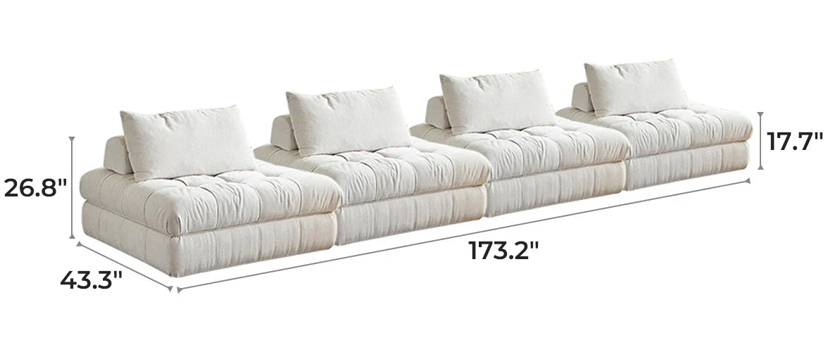 Block Modular White Sectional