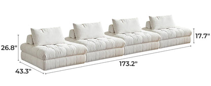 Block Modular White Sectional
