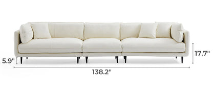 Vanilla White Leather Sofa