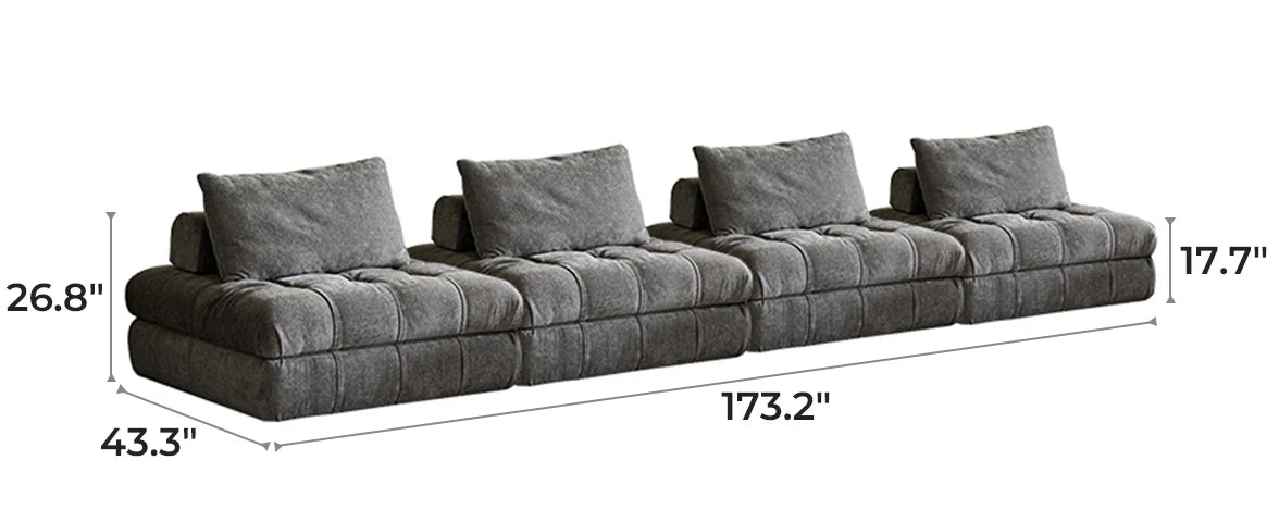 Block Modular Gray Sectional