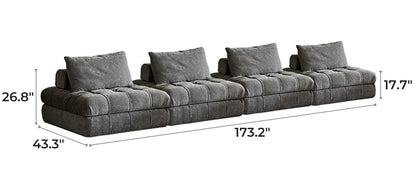 Block Modular Gray Sectional