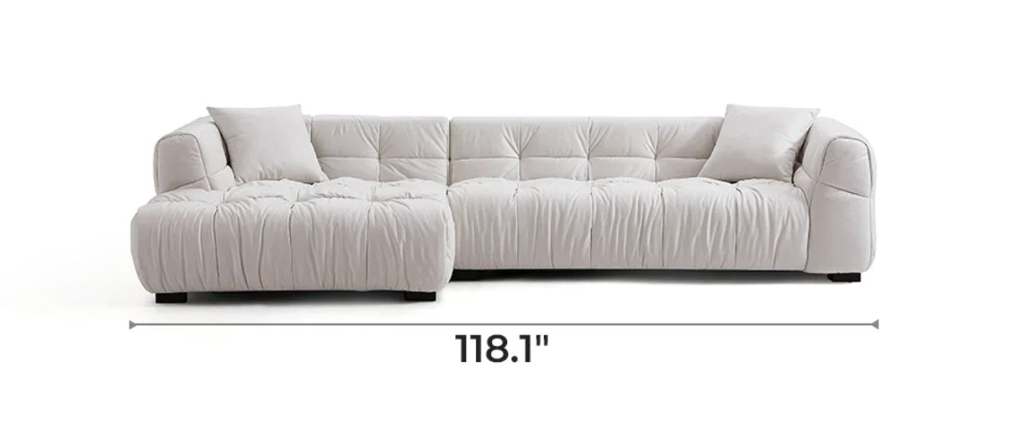 Boba Cream Leathaire Sectional Set
