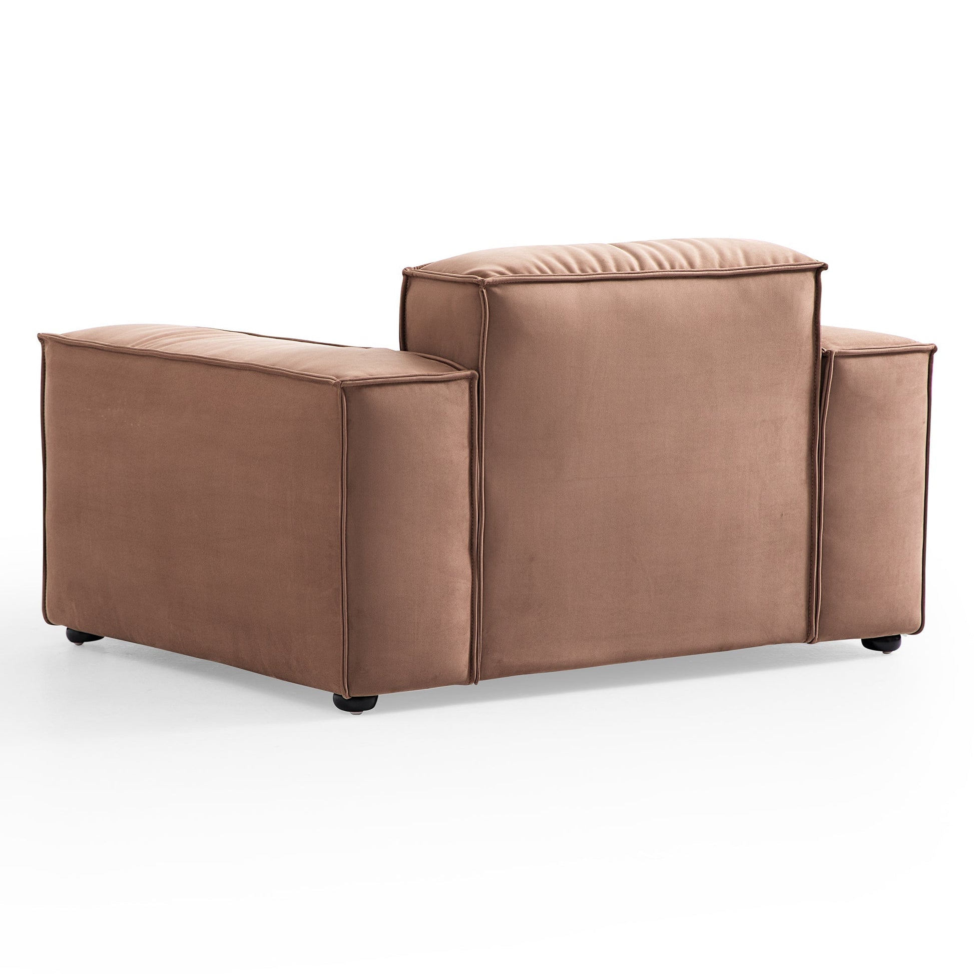 Luxury Minimalist Brown Fabric Sofa Set-Brown