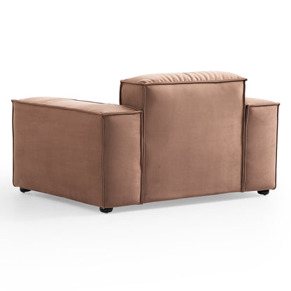 Luxury Minimalist Brown Fabric Sofa Set-Brown
