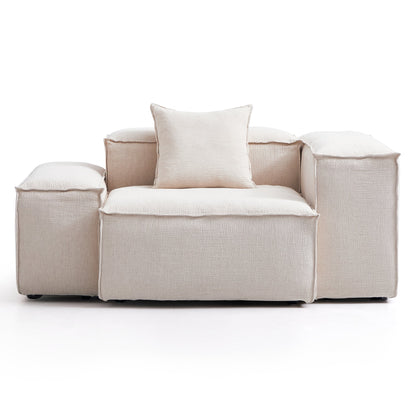 Freedom Modular White Accent Armchair-Khaki