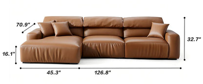 Chestnut Brown Leather Sectional