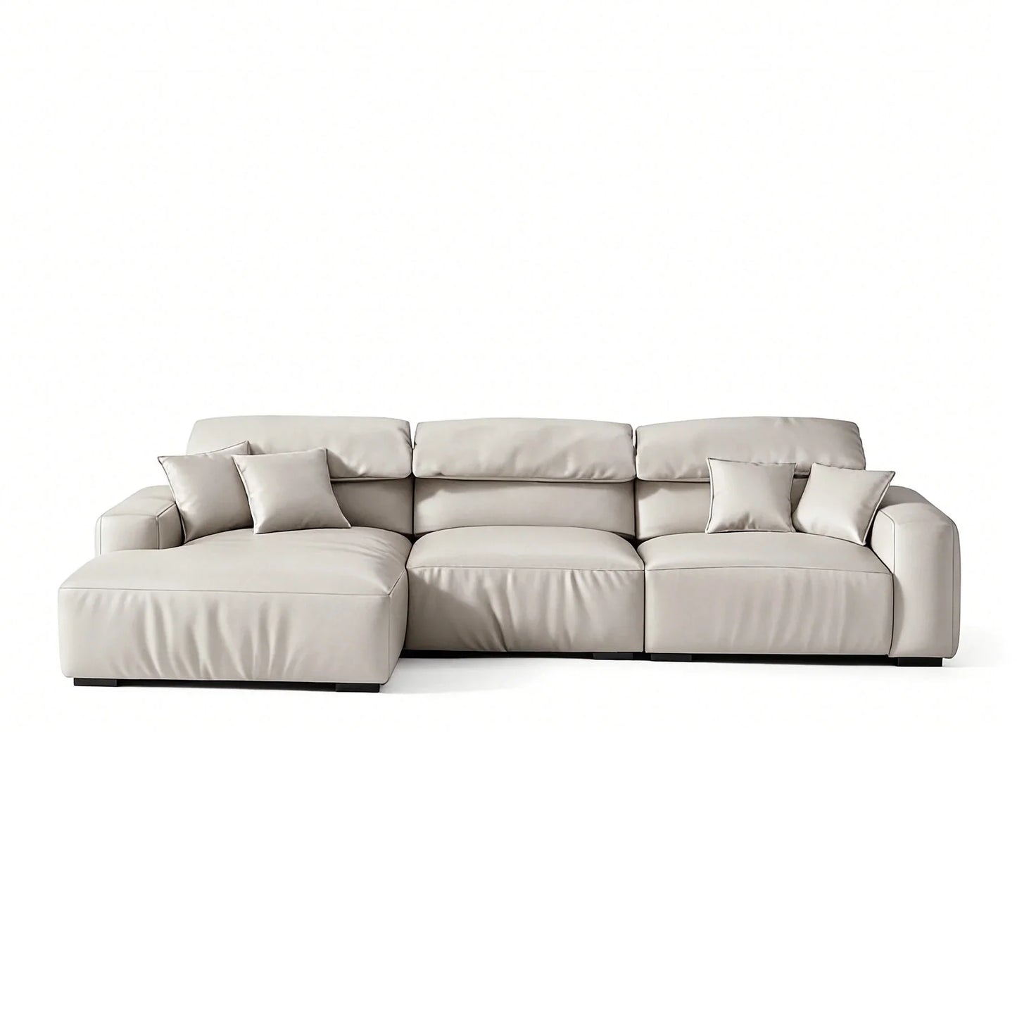 Chestnut Brown Leather Sectional