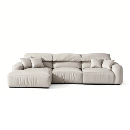 Chestnut Brown Leather Sectional