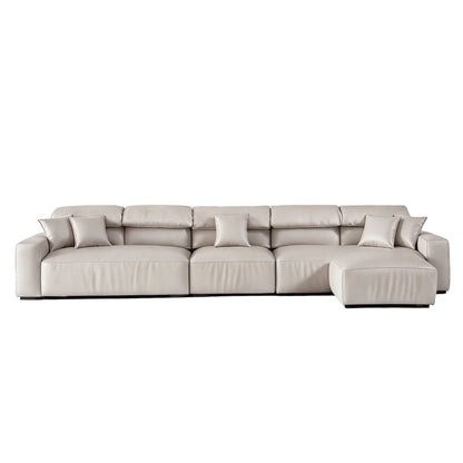 Chestnut Brown Leather Sofa and Ottoman