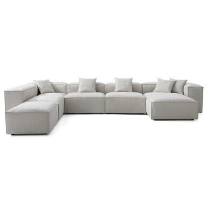 Freedom Modular Khaki Open End Sectional Sofa-Gray-177.2"-High