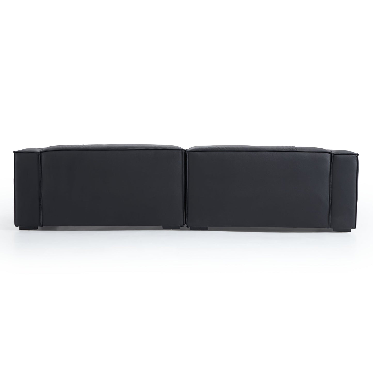 Luxury Minimalist Dark Brown Leather Daybed Sofa-Black