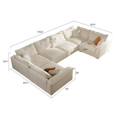 Sandwich U-Shaped Sectional Set / Air Leather