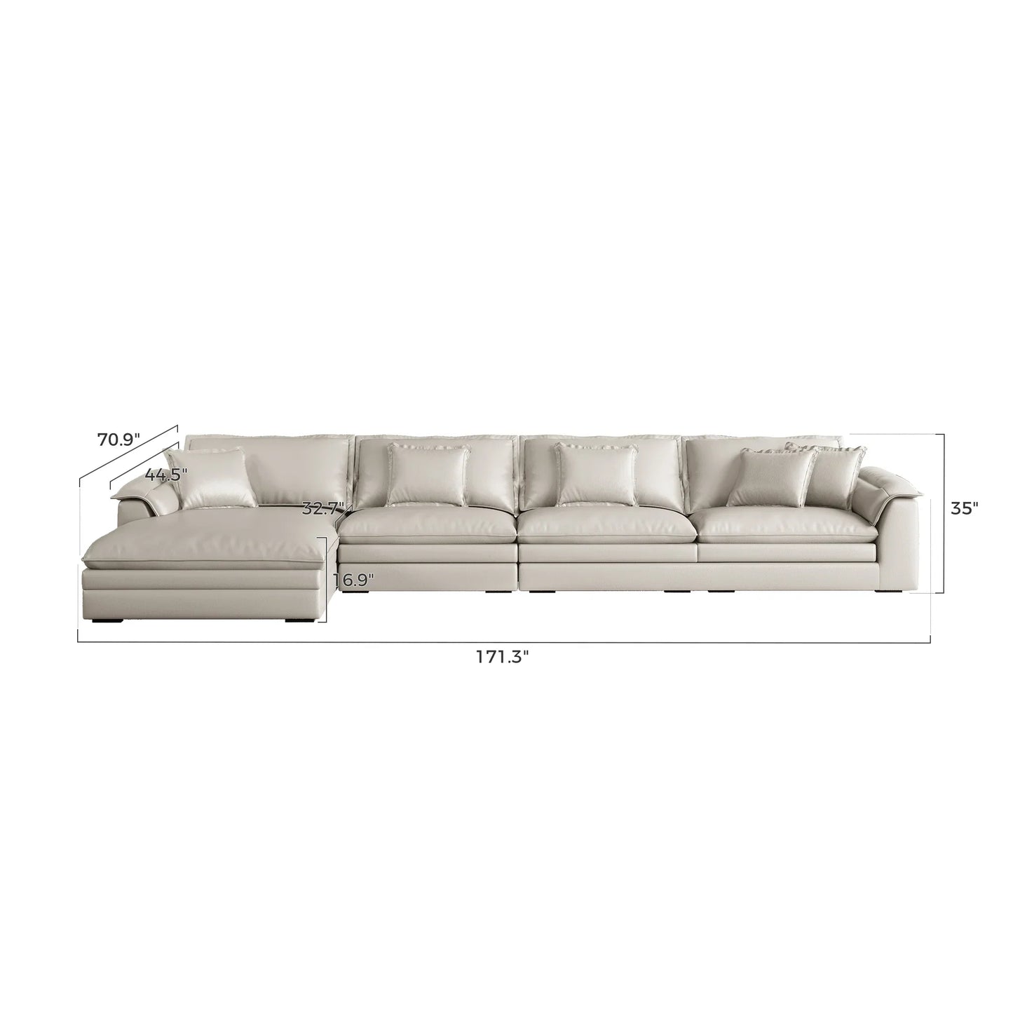 Sandwich Genuine Leather Sofa