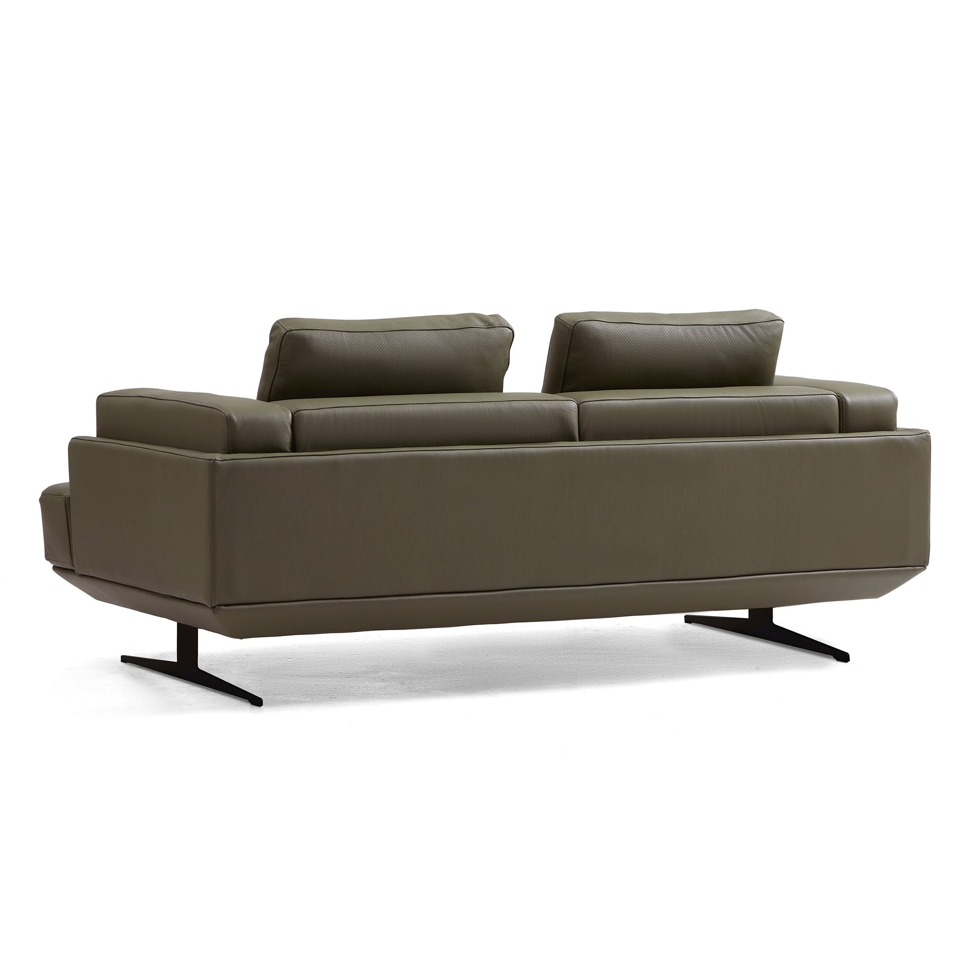 Olivia Top Grain Genuine Leather Sofa Set-Olive