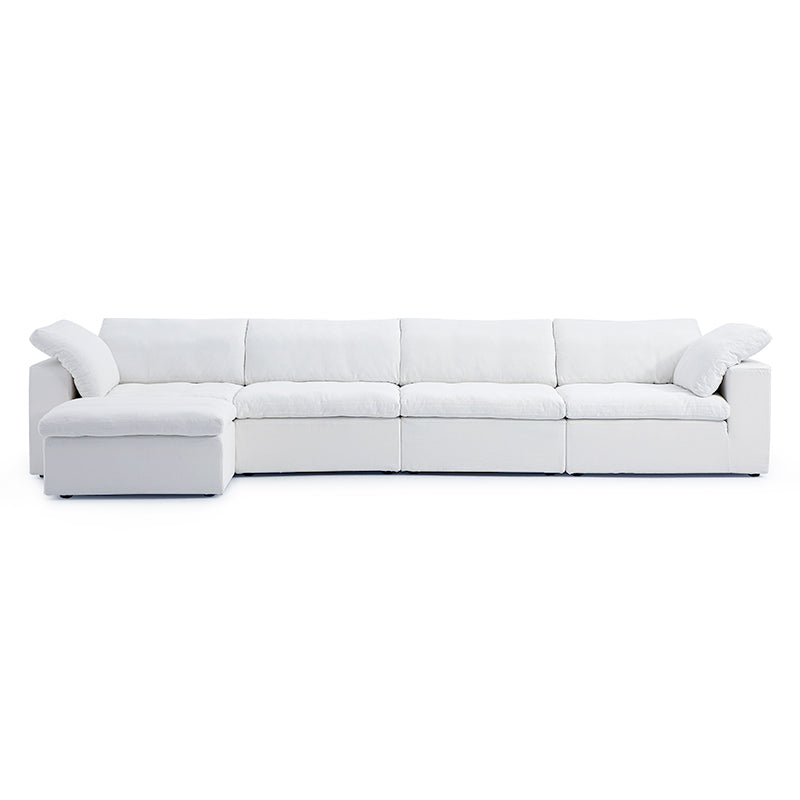 Tender Wabi Sabi Sand Sofa and Ottoman-White-165.4"
