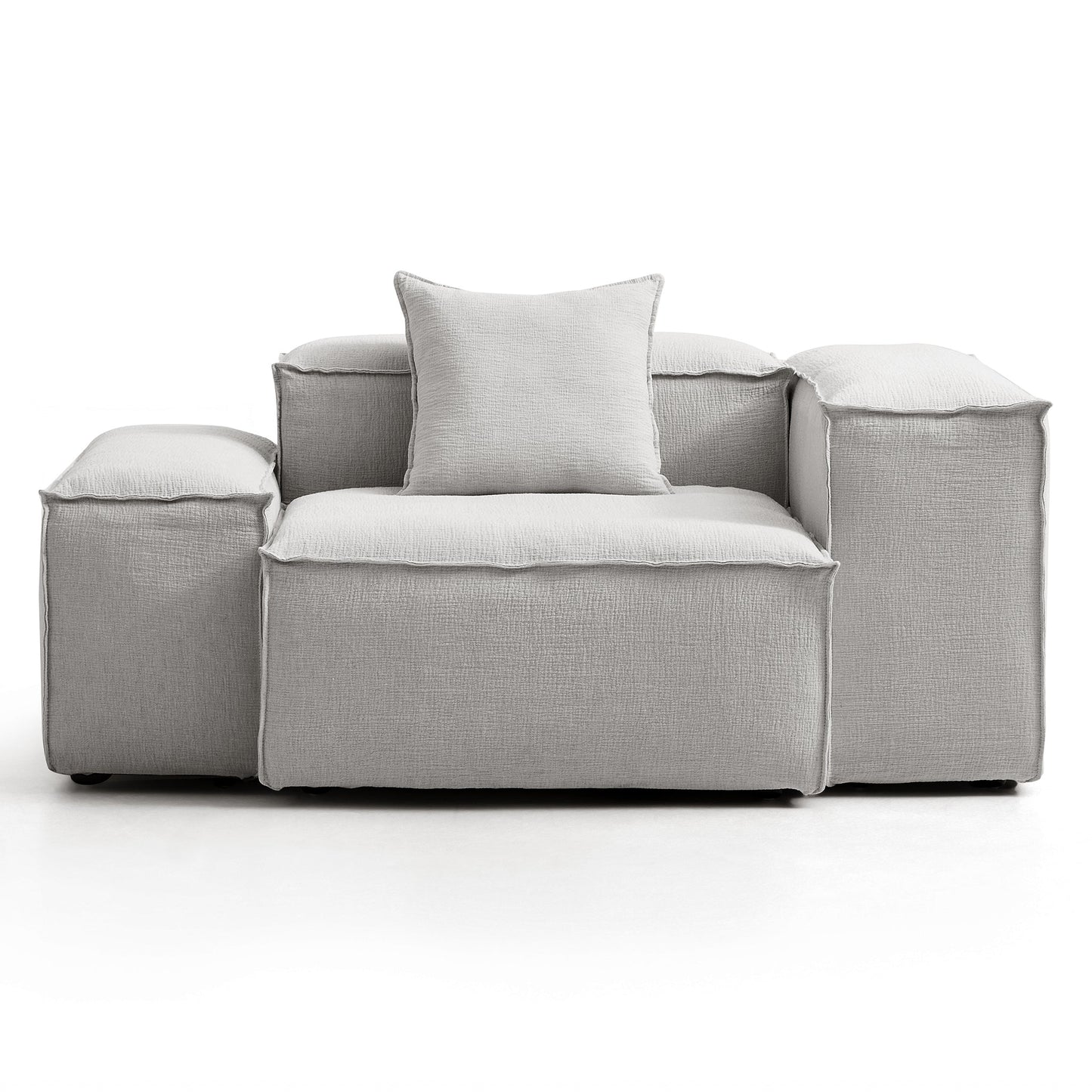 Freedom Modular White Accent Armchair-Gray