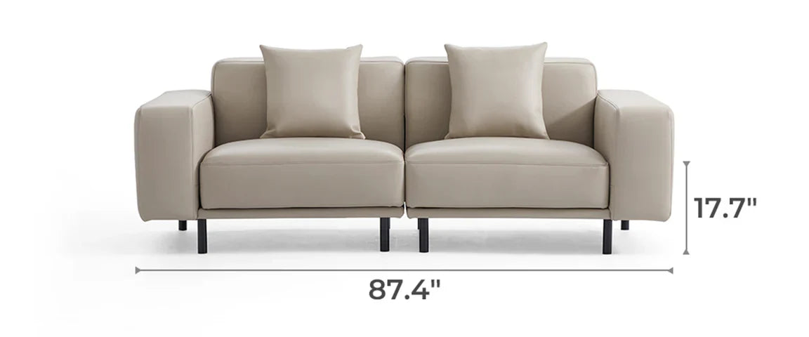 Noble Beige Leather Sofa