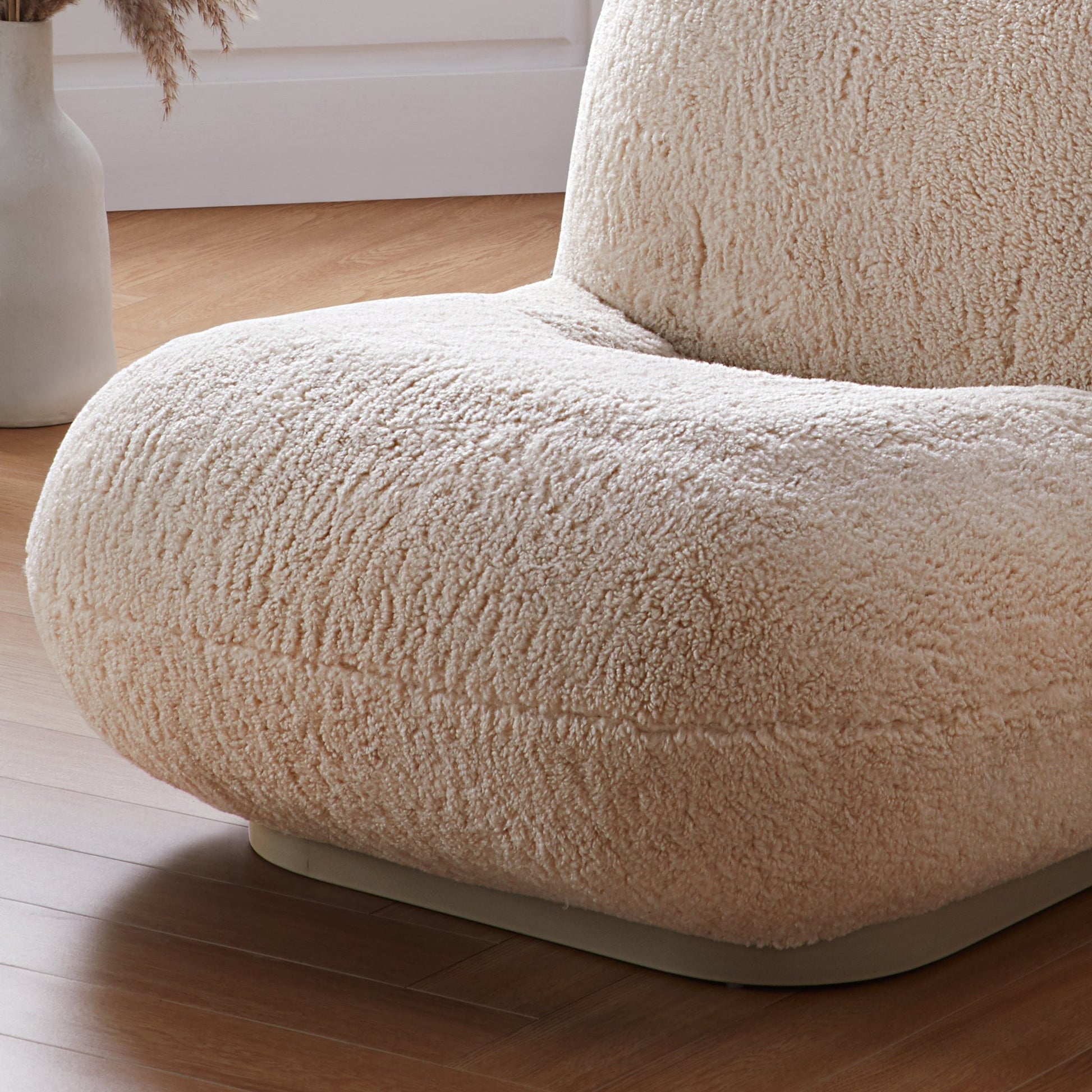Puff Gray Accent Chair-Beige