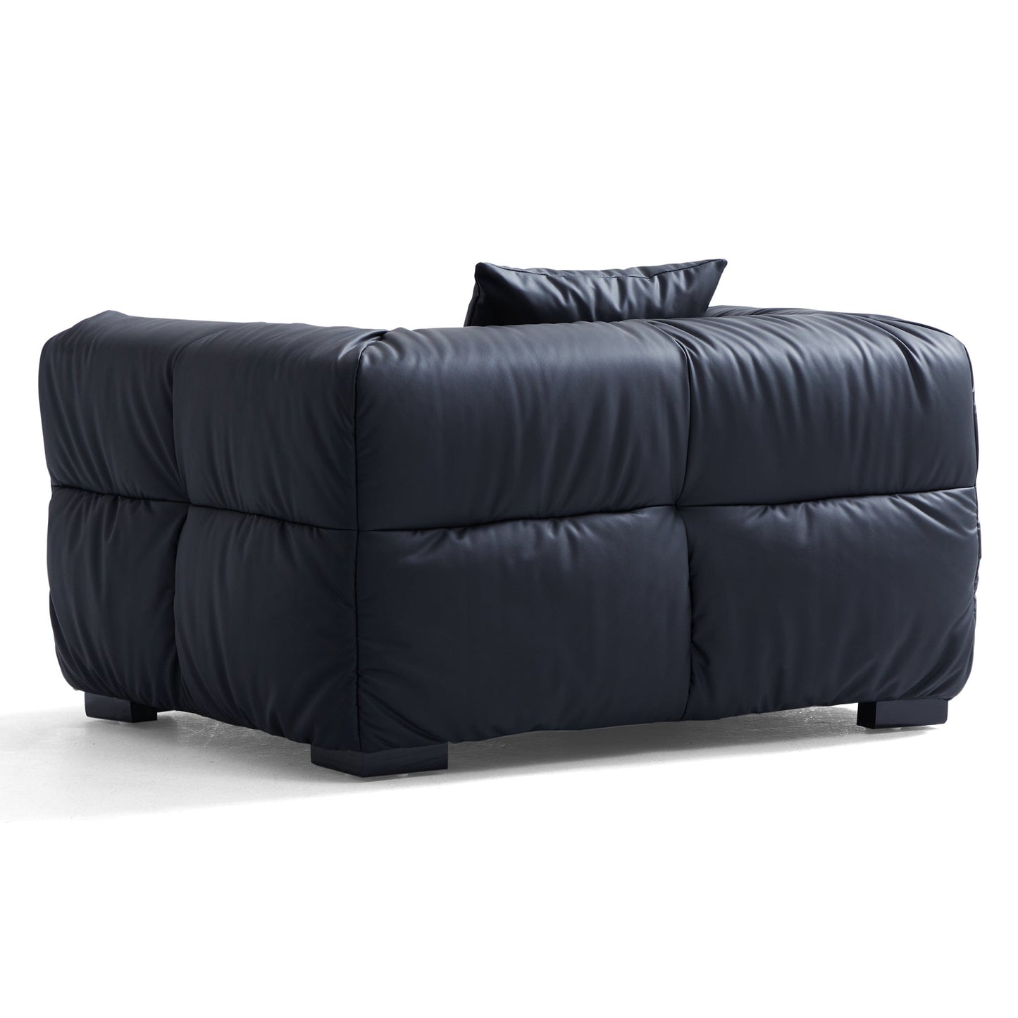 Boba Cream Leathaire Armchair-Black