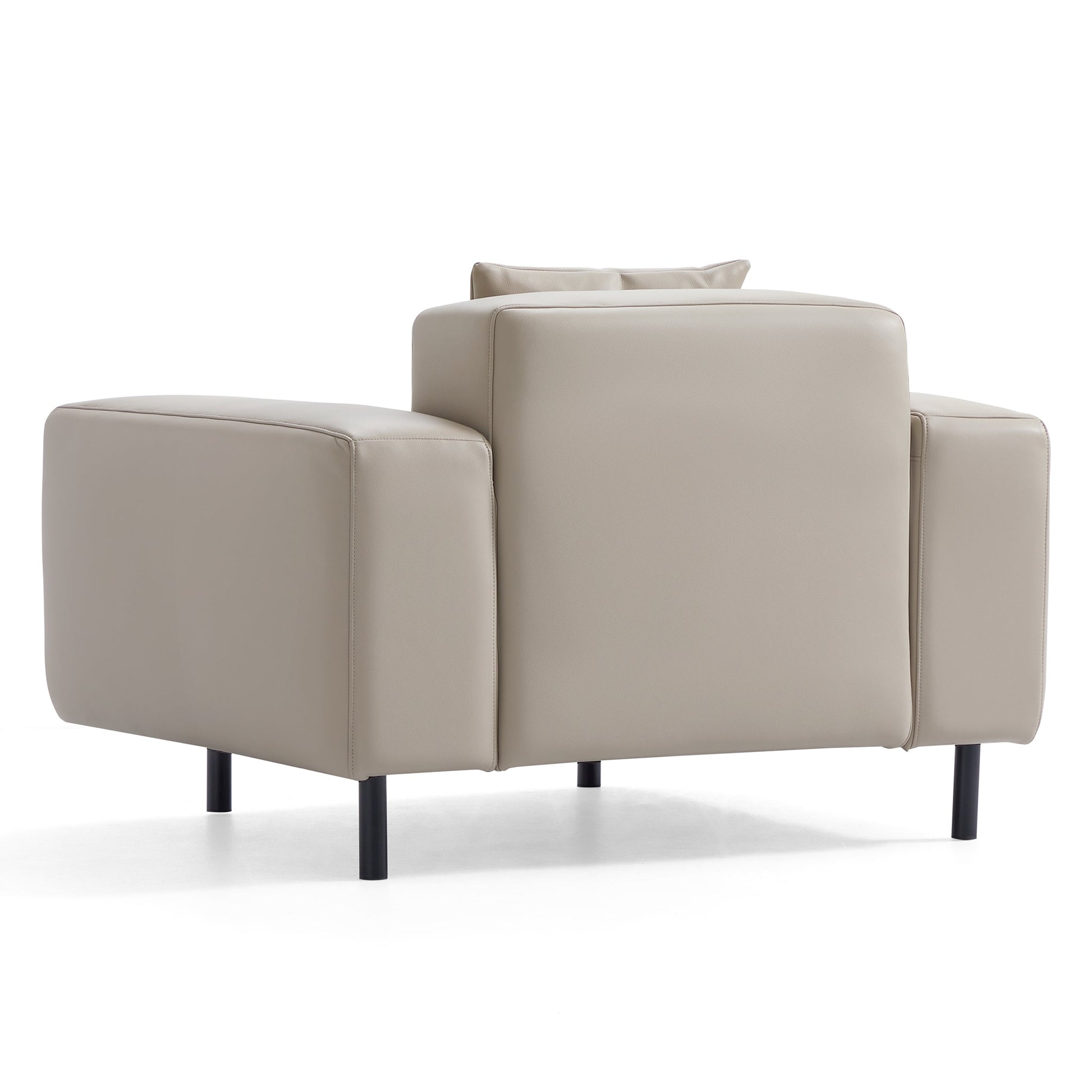 Noble Beige Leather Armchair-Beige