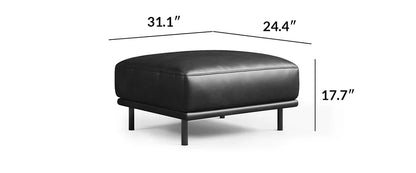 Noble Black Leather Sofa Set and Ottoman