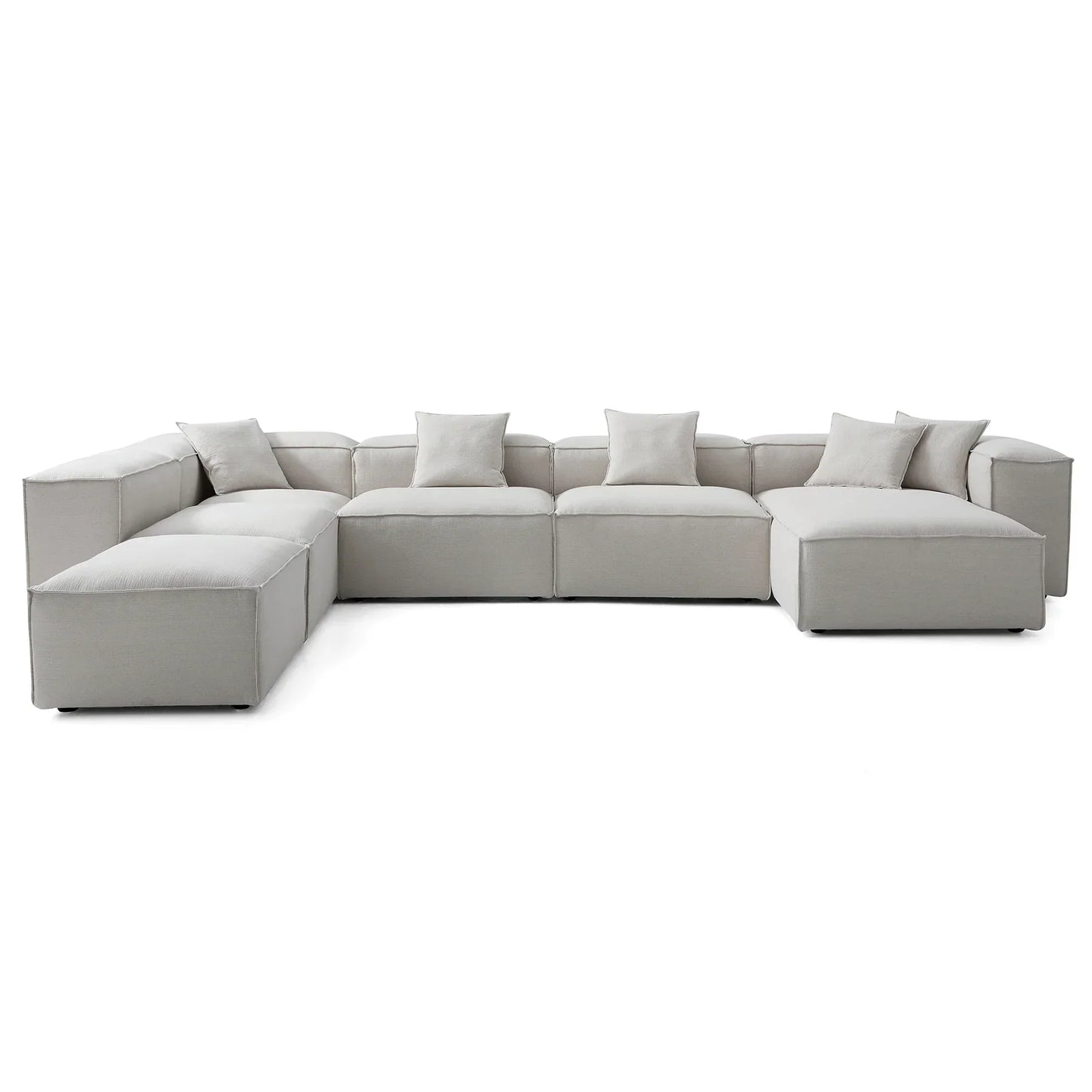 Freedom Modular Khaki Open End Sectional Sofa-Gray-177.2"-High