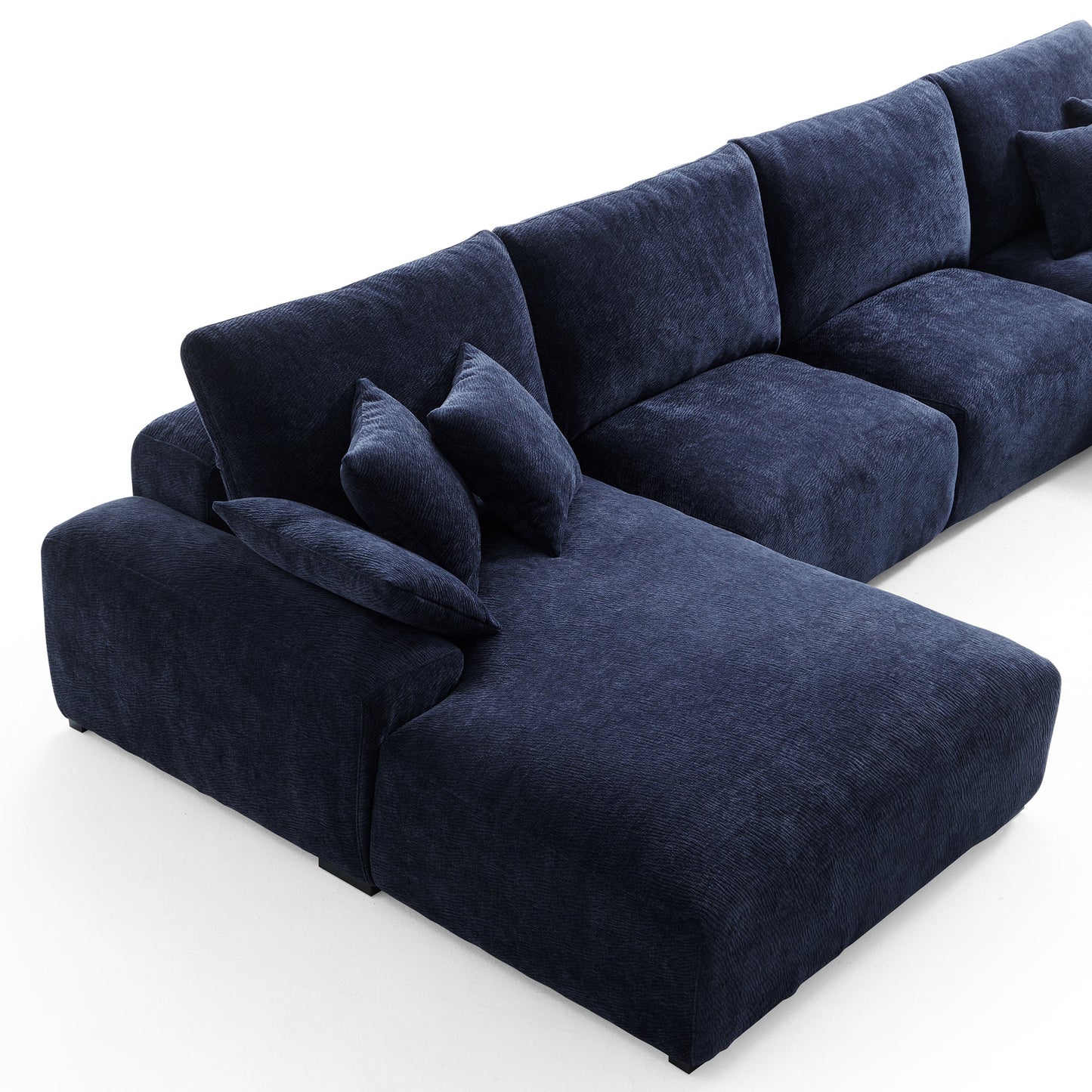 The Empress Navy Blue U Shaped Sectional-Navy Blue