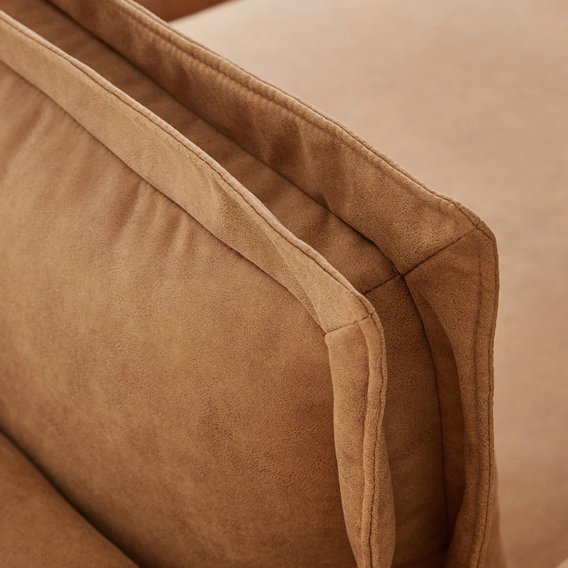Sandwich Double Chaise Sectional Camel / Air Leather