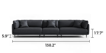 Vanilla Black Leather Sofa