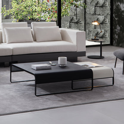 Duet coffee table set-39.4″ & 31.5″-Black & White
