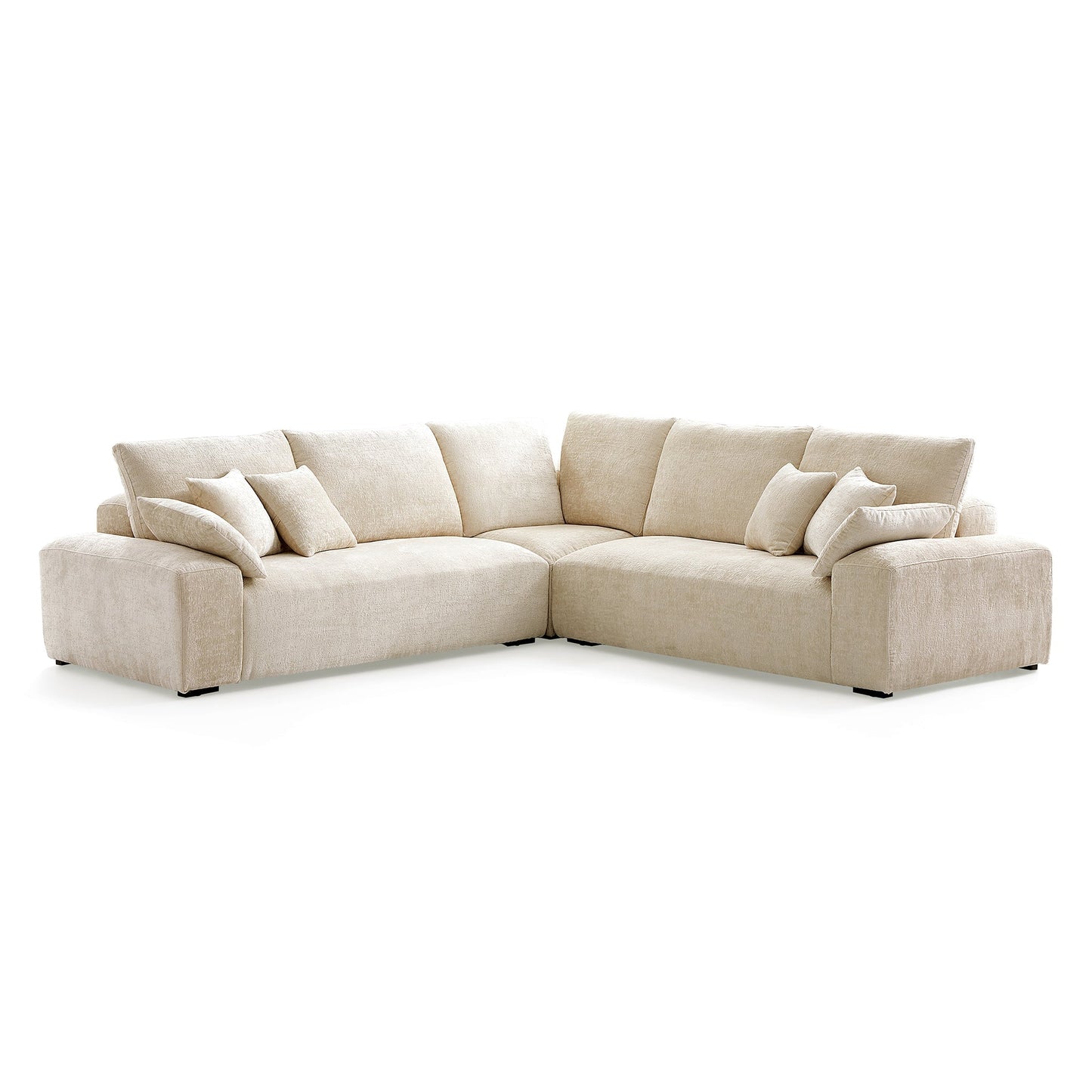 The Empress Beige Corner Sectional Sofa-Beige-109.5"