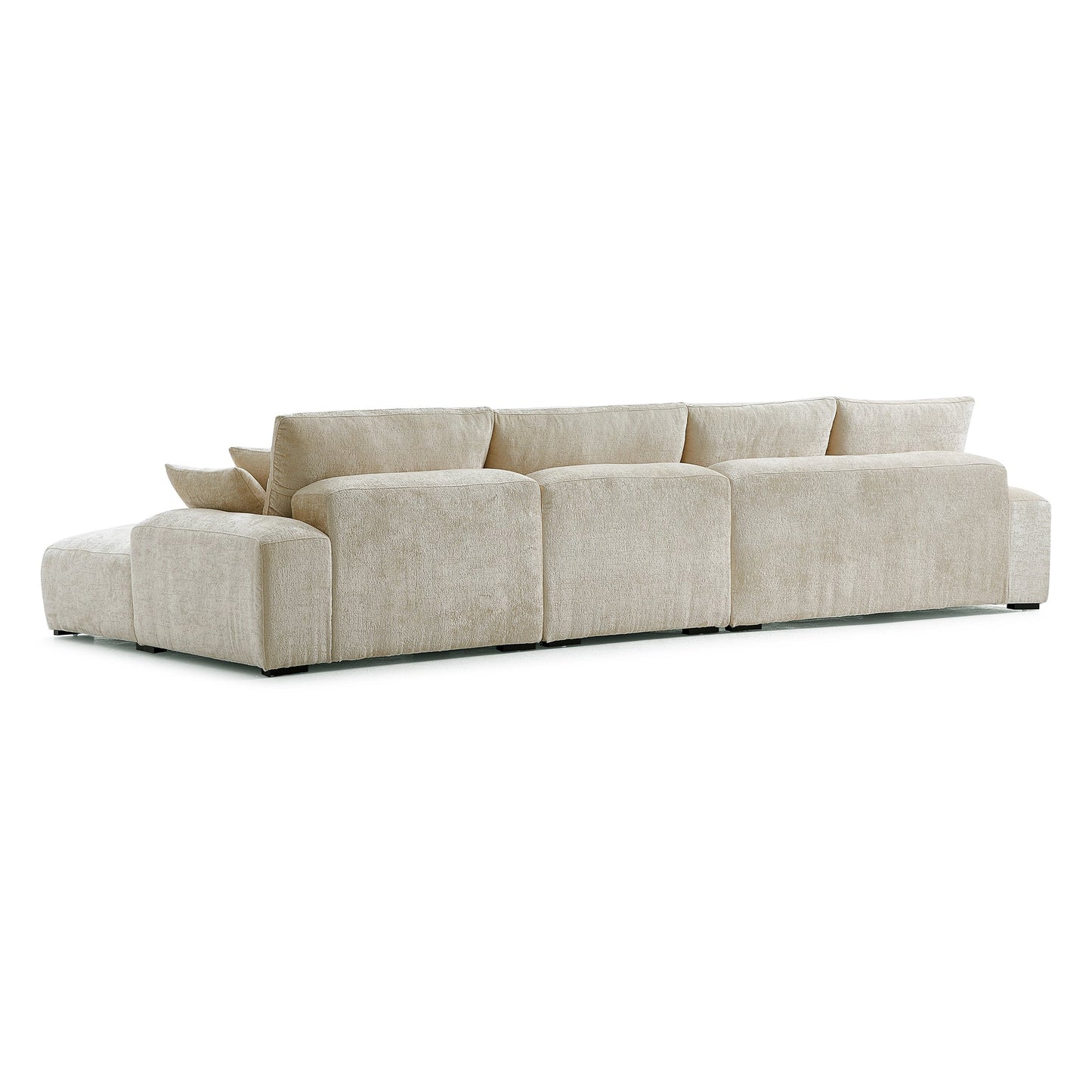 The Empress Gray Sectional-Beige-150.8"-Facing Right