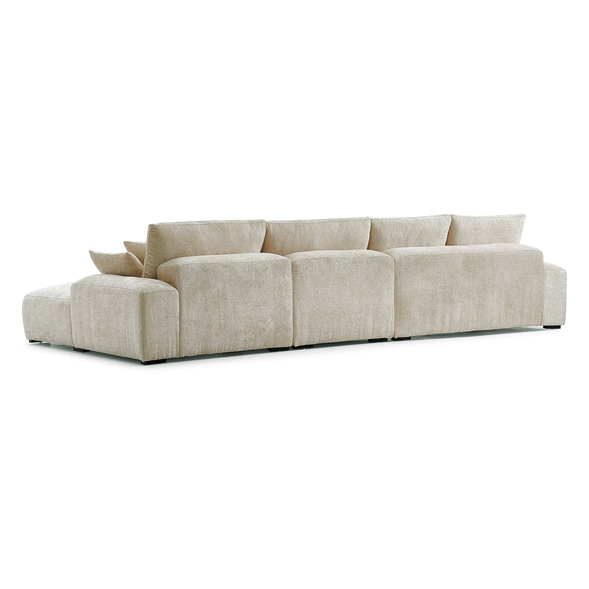 The Empress Gray Sectional-Beige-150.8"-Facing Right
