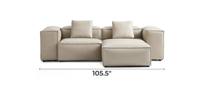 Cube Modular Beige Genuine Leather Sectional