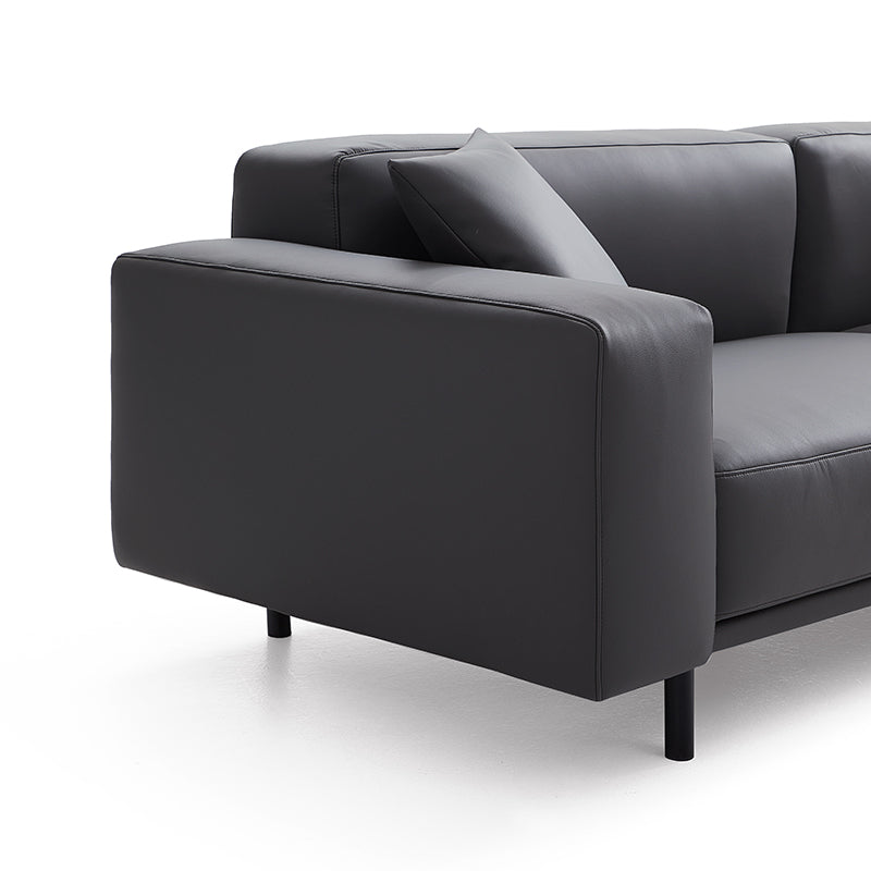 Noble Beige Leather Sofa Set-Dark Gray