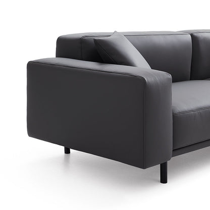 Noble Beige Leather Sofa Set-Dark Gray