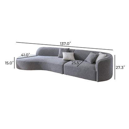 Crescent Bay Wabi Sabi Gray Sofa-Gray-Facing Left