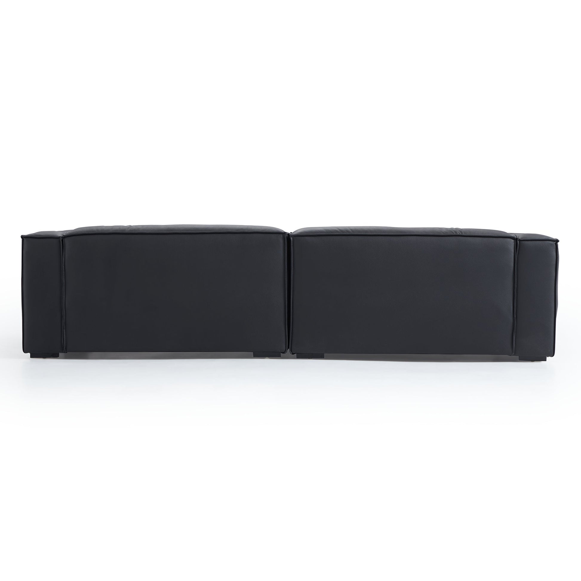 Luxury Minimalist Black Leather Daybed Sofa-Black-111.8"