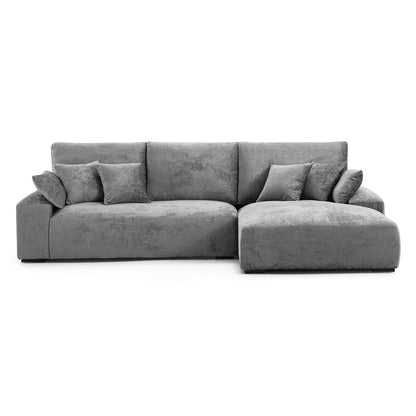 The Empress Camel Sectional-Gray-115.4"-Facing Right