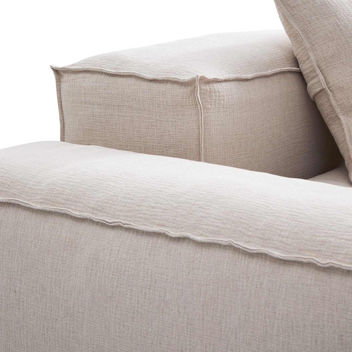 Freedom Modular White Accent Armchair-Khaki