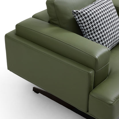 Olivia Top Grain Genuine Leather Armchair-Green
