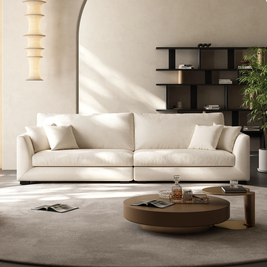 Aalto Boutique Beige Feathers Loveseat / Beige