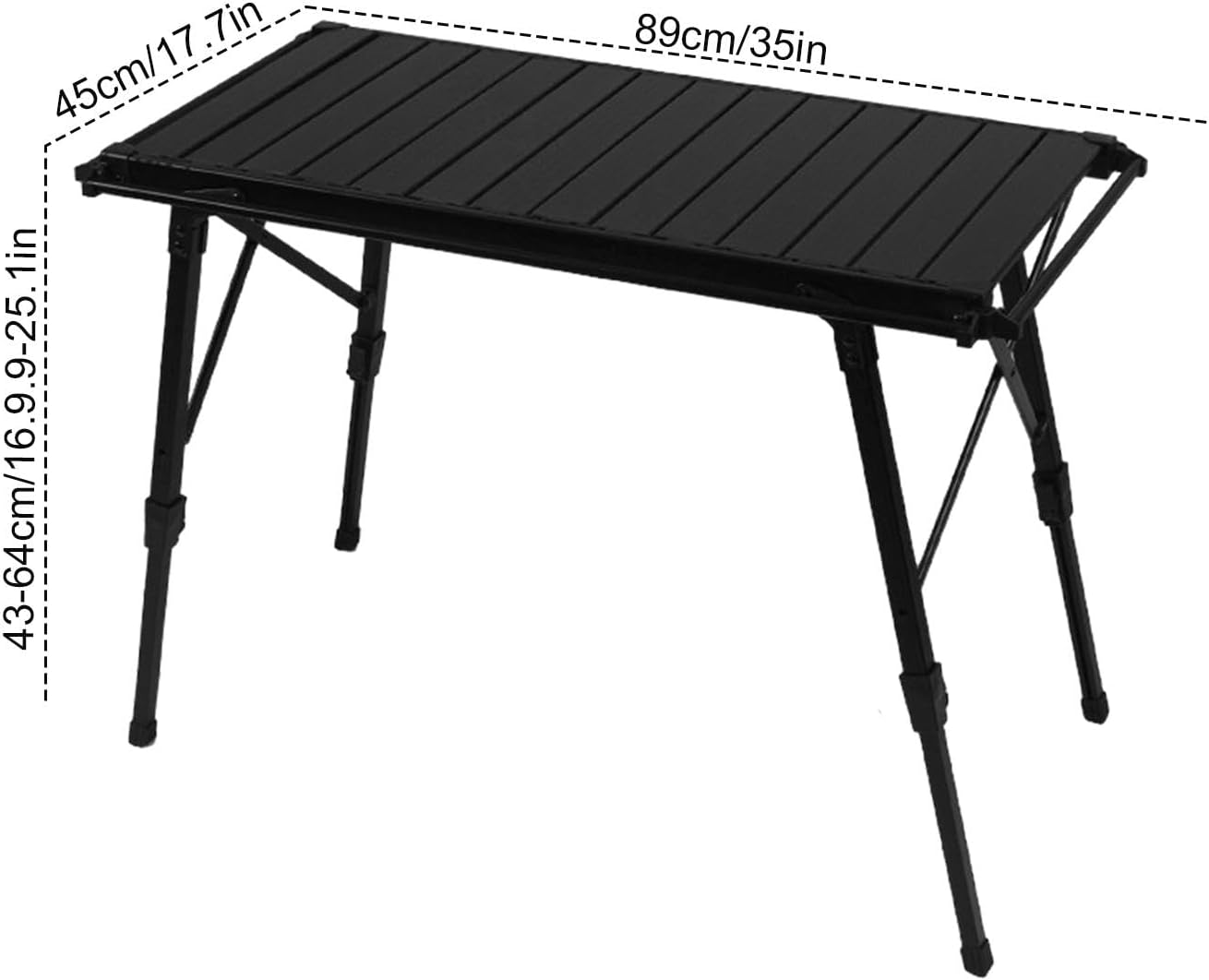 Folding Table - Beach Picnic Rack, Adjustable Height Camping Tables | Portable Folding Counter, Camp Desk with Aluminum Legs, for Outdoor Hiking Fun Home, 18x12.5x55cm
