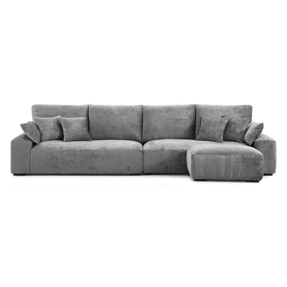 The Empress Gray Sofa and Ottoman-Gray-140.1"