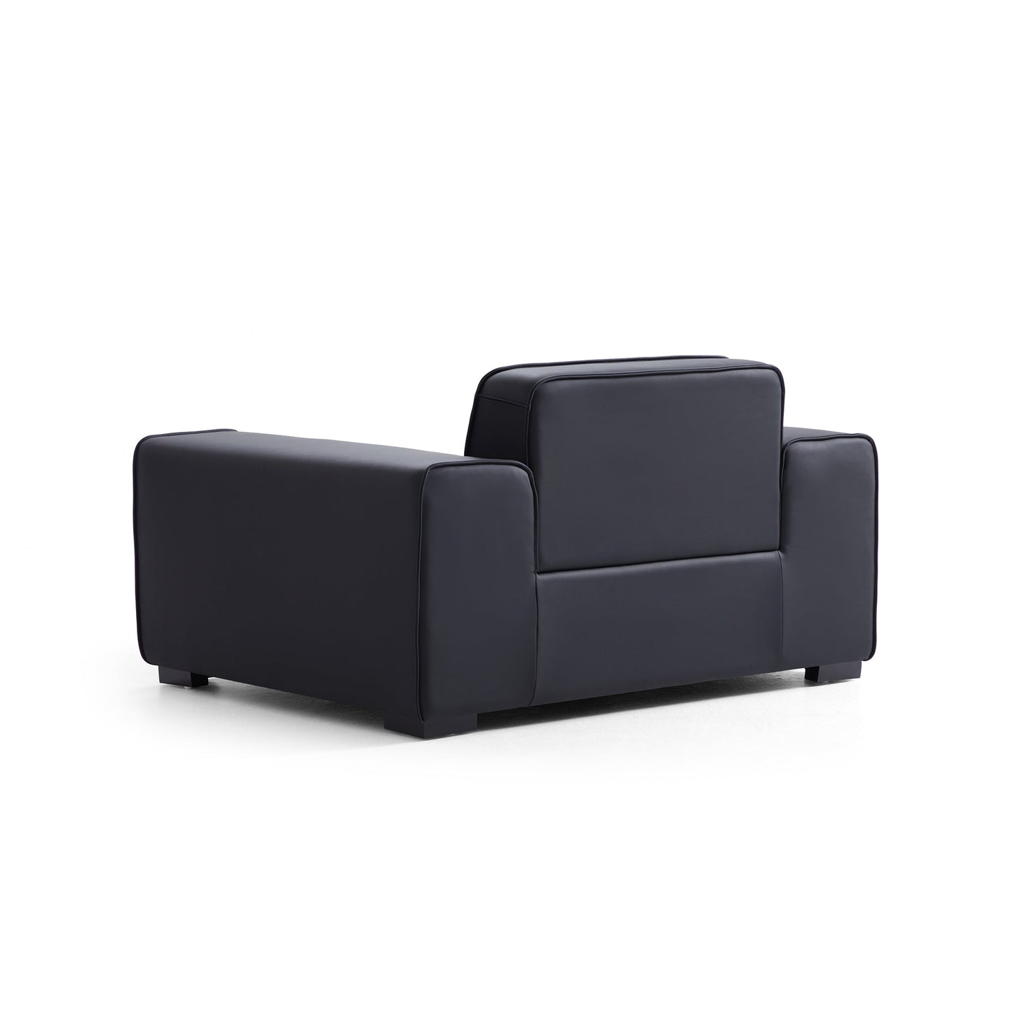 Domus Modular Khaki Leather Armchair-Black