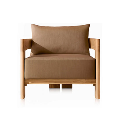 Camryn Outdoor Chat Set With Cushions, Teak/Coffee