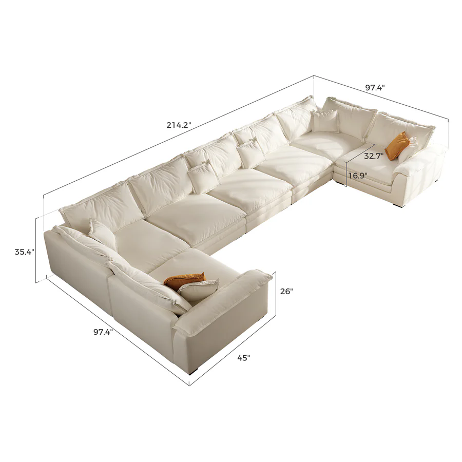 Sandwich U-Shaped Sectional Set / Air Leather